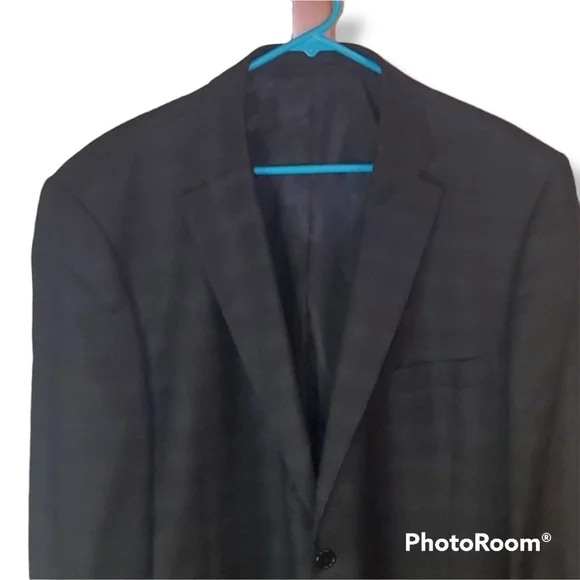 Austin Reed Gray Windowpane Wool Blazer - Picture 2 of 12